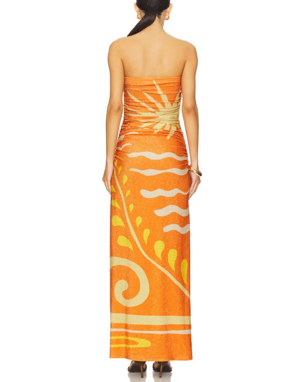 NEW Cala de la Cruz Daphne Maxi Dress Malibun Aranja Orange Strapless Sundress - Picture 4 of 9